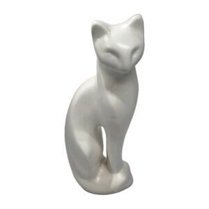VTG Ceramic Cat MCM Art Deco Hollywood Regency Style Statue 11" Siamese Taiwan